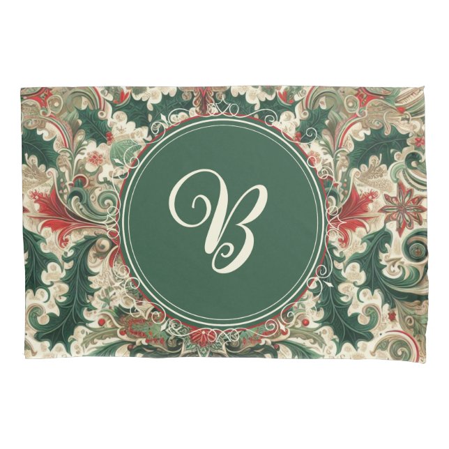 Personalized Victorian/Classic/Vintage Christmas Pillowcase (Front)
