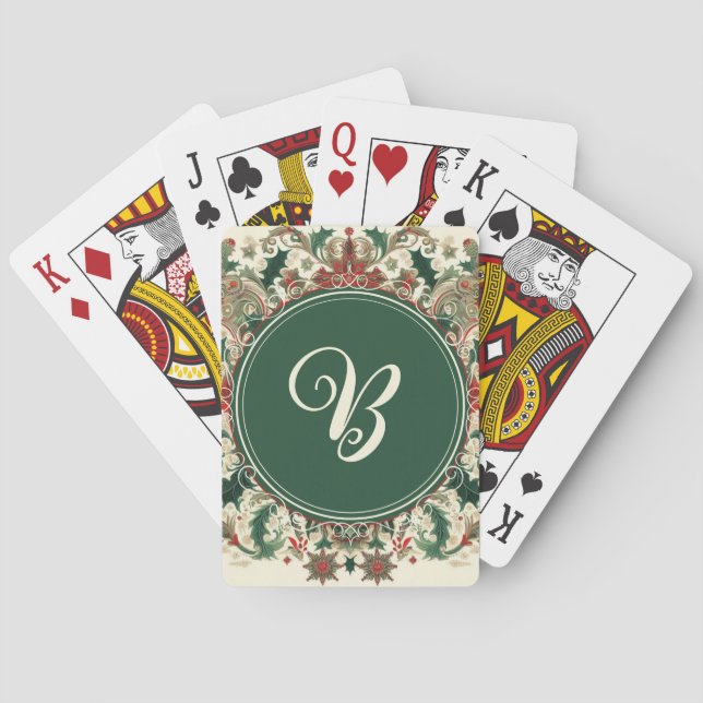 Personalized Victorian/Classic/Vintage Christmas Playing Cards (Back)
