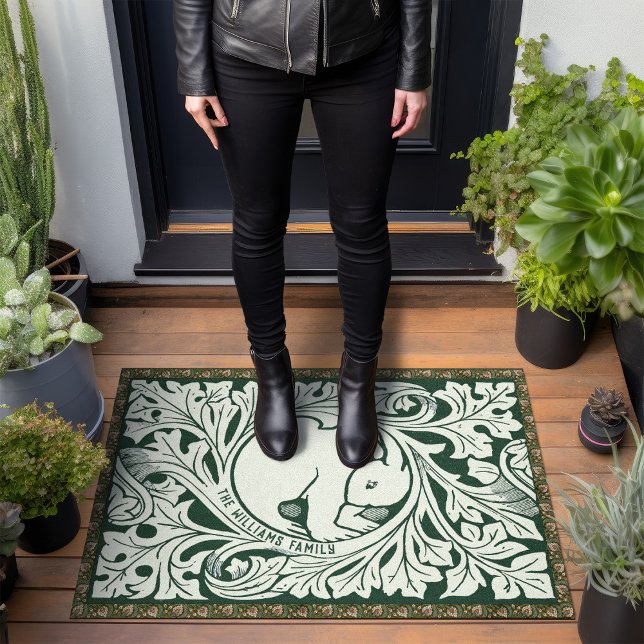 Personalized Victorian Hare Doormat Arts and Craft (Creator Uploaded)