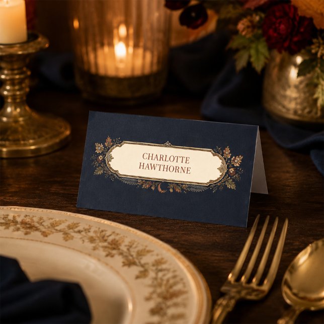 Personalized Victorian Samhain Botanical Place  Card (Personalized Victorian Samhain Botanical Place Card)