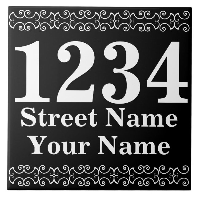 Personalized Victorian Street Address Tile (Front)