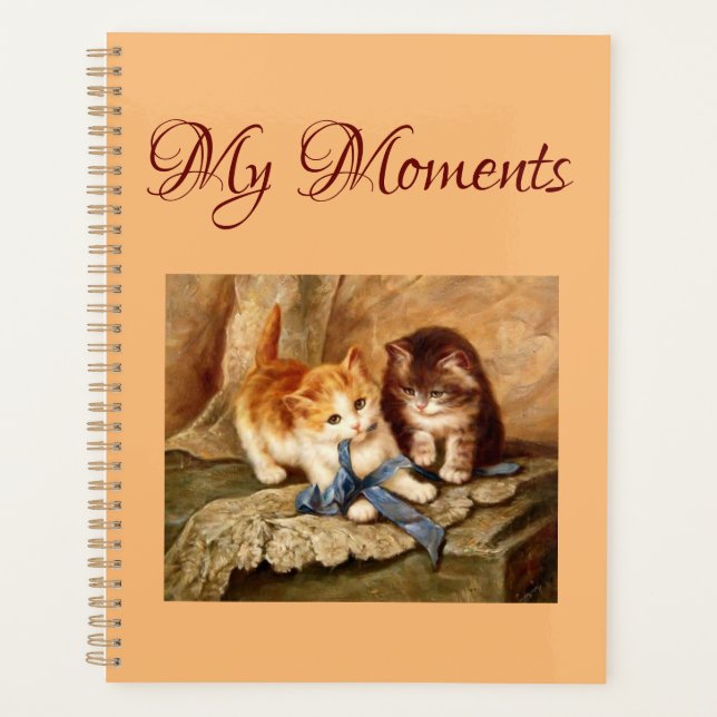 Personalized Victorian Style Planner Kittens (Front)