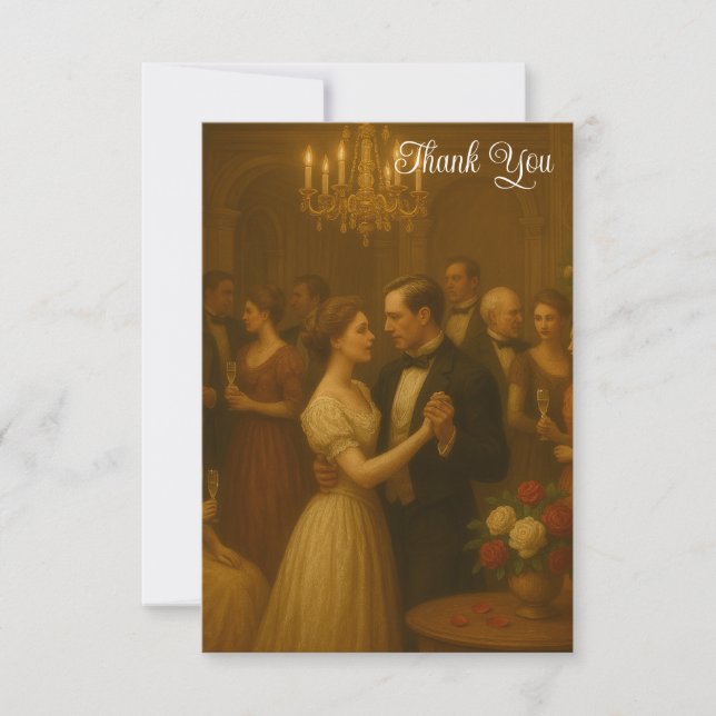 Personalized Victorian Style. Thank You Card (Front)