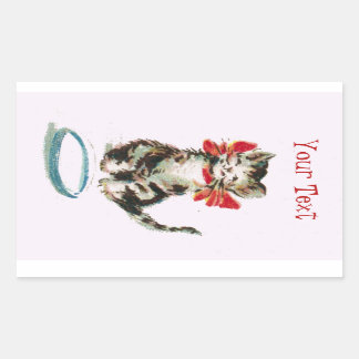 Personalized Victorian Tabby Kitty Cat Sticker