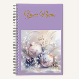 Personalized Victorian Winter Christmas Spiral Notebook