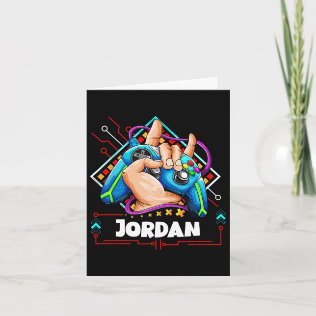 Personalized Video Game Design- Boys Named Jordan  Card (Front)