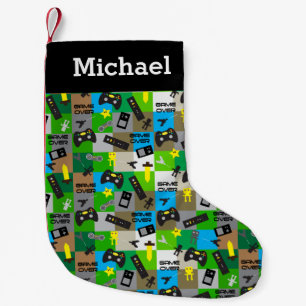 Personalized Video Game Gamer Boys Tweens Teens Small Christmas Stocking