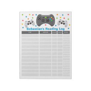 Personalized Video Game Reading Log Homeschool Log Notepad