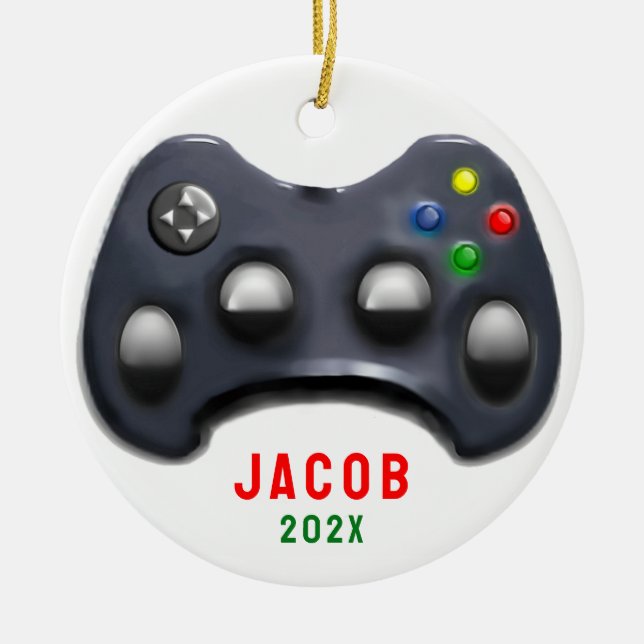 Personalized Video Gamer 2025 Collectable Ceramic Ornament (Front)