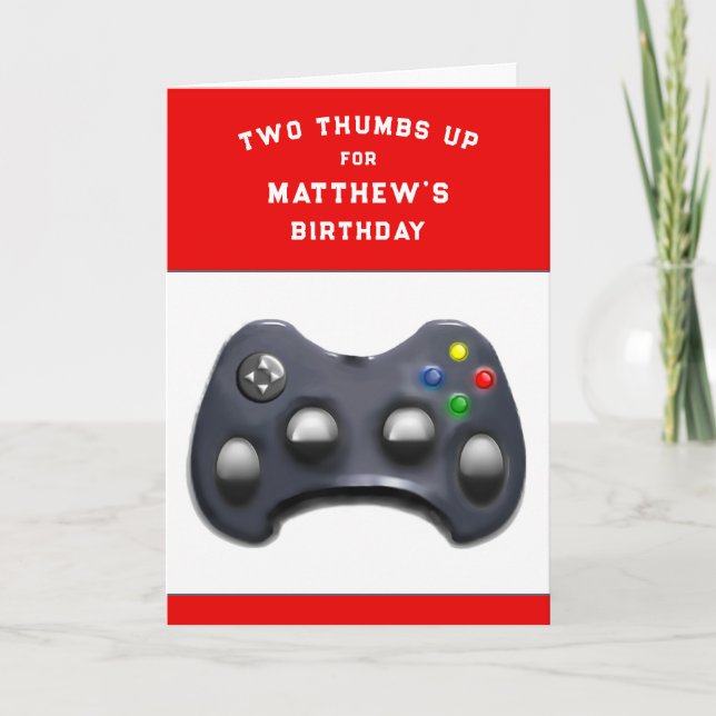 personalized video gamer Birthday Card (Front)