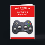 personalized video gamer Birthday Card<br><div class="desc">Funny birthday humor for your video-gaming son,  brother,  grandson,  or nephew. Edit text to add name.</div>
