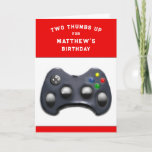 personalized video gamer Birthday Card<br><div class="desc">Funny birthday humor for your video-gaming son,  brother,  grandson,  or nephew. Edit text to add name.</div>