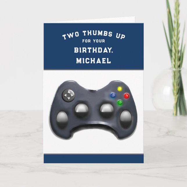 Personalized Video Gamer Birthday Card (Front)