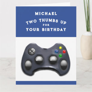 Personalized Video Gamer Birthday Card