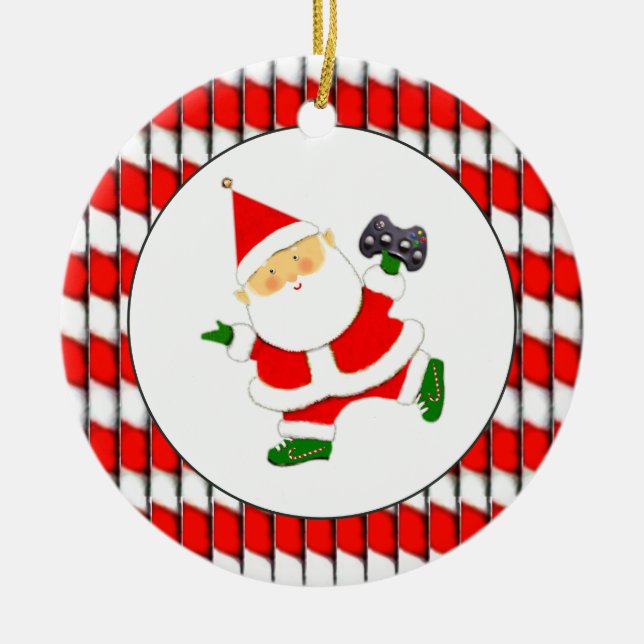 Personalized Video Gamer Ceramic Ornament (Front)