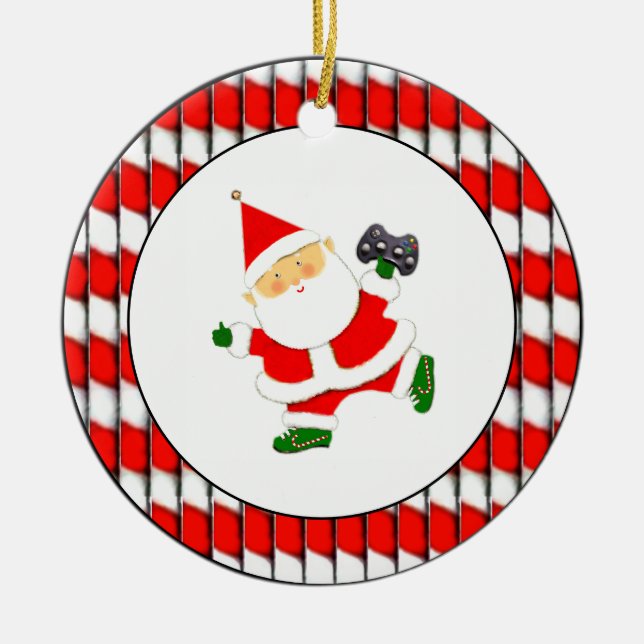 Personalized Video Gamer Ceramic Ornament (Front)