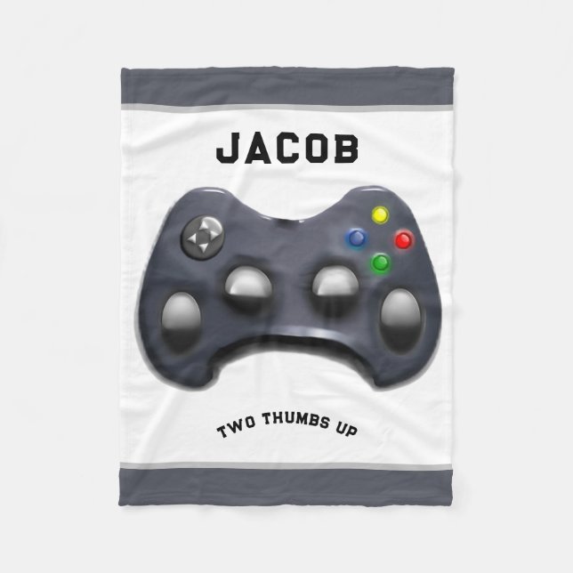 Personalized Video Gamer Fleece Blanket (Front)