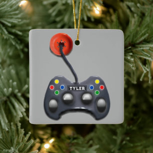 personalized video gamer gift ceramic ornament