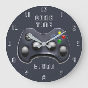 Personalized video gamer gift large clock