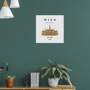 Personalized Vienna City Hall   Name & Year Poster