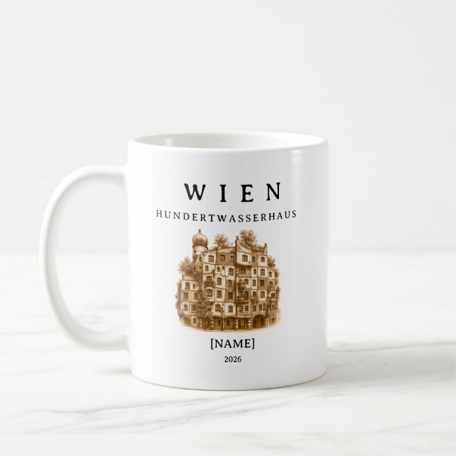 Personalized Vienna Hundertwasser House Mug (Left)