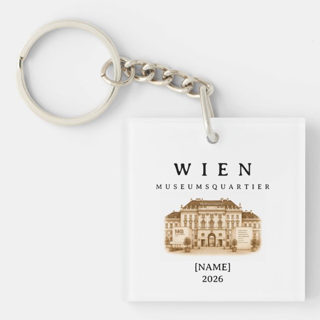 Personalized Vienna Museumsquartier | Name & Year Keychain (Front)