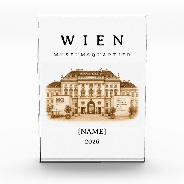 Personalized Vienna Museumsquartier | Name & Year Photo Block (Front)