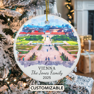 Personalized Vienna Ornament, Austria Ceramic Ornament