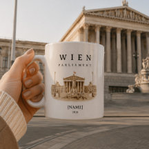 Personalized Vienna Parliament Mug | Name & Year