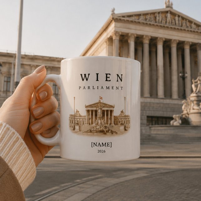 Personalized Vienna Parliament Mug | Name & Year (Deine personalisierte Wien Parlament Tasse – stilvoll, einzigartig und mit deinem Namen)