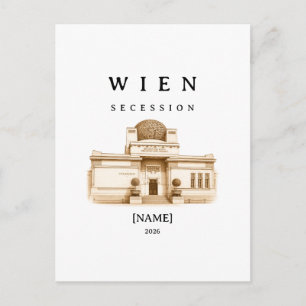 Personalized Vienna Secession Name & Year Postcard