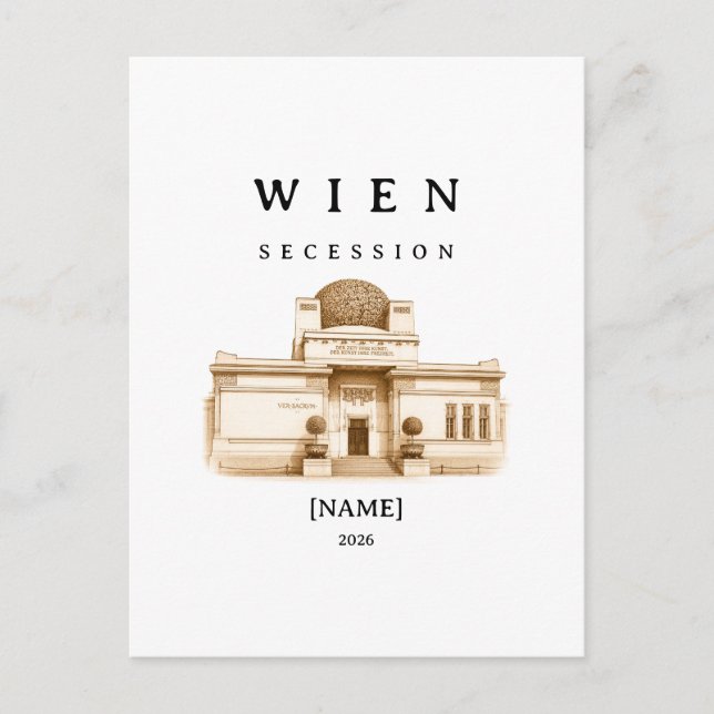 Personalized Vienna Secession | Name & Year Postcard (Front)