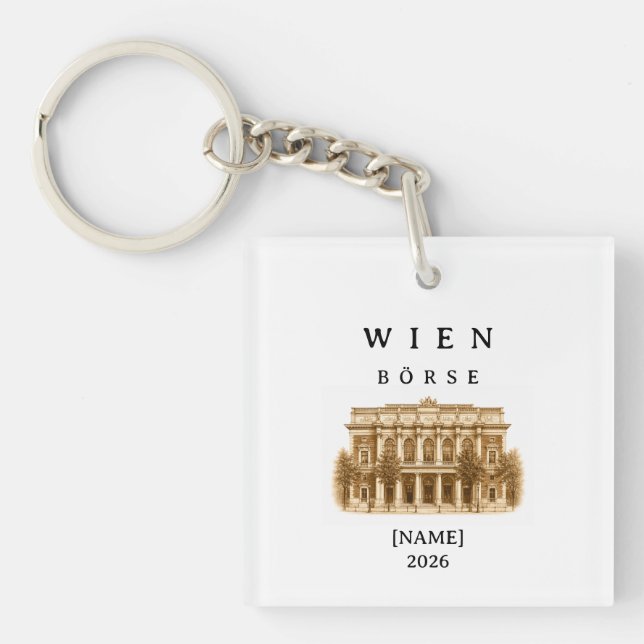 Personalized Vienna Stock Exchange | Name & Year Keychain (Front)