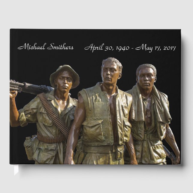 Personalized Vietnam Memorial Statue Guest Book (Front)