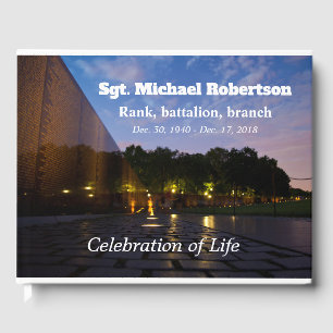 Personalized Vietnam Veteran  Memorial Guest Book