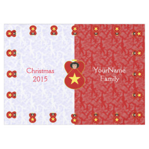 Personalized Vietnamese Angel Flag Red White Tablecloth