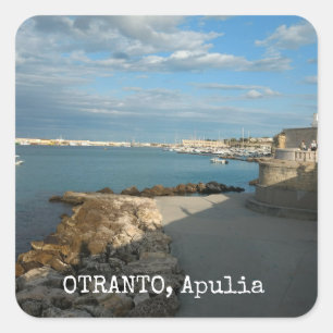 Personalized, view of Otranto, Apulia, Italy , Square Sticker