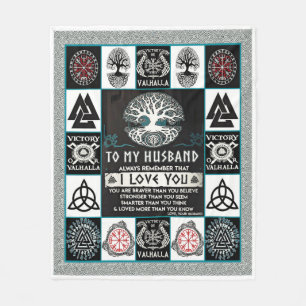Personalized Viking To My Husband From Wife Fleece Blanket