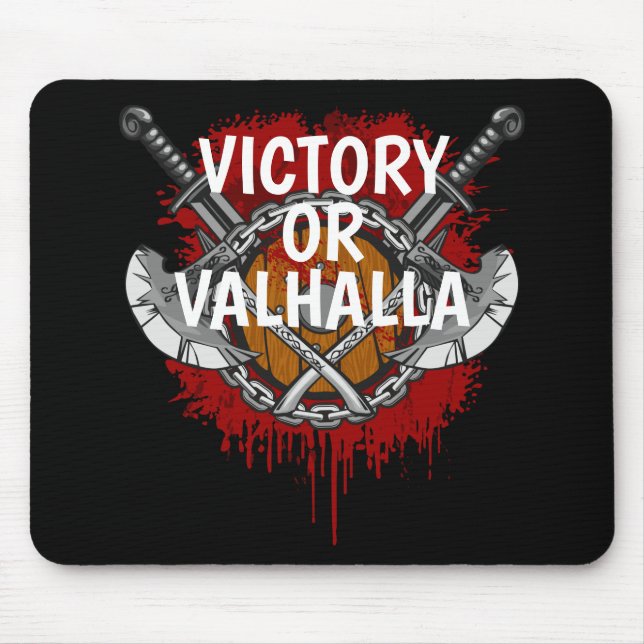 Personalized Viking Victory or Valhalla Battle Cry Mouse Pad (Front)