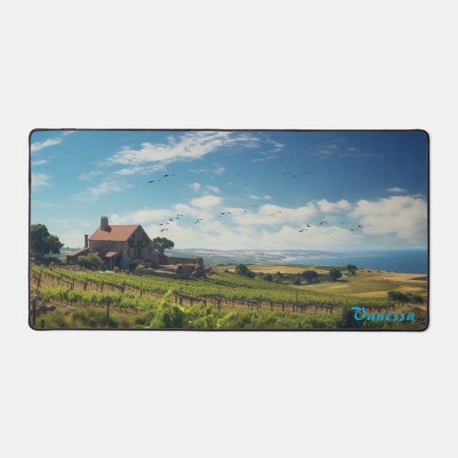 Personalized Vineyard Desk Mat (Front)