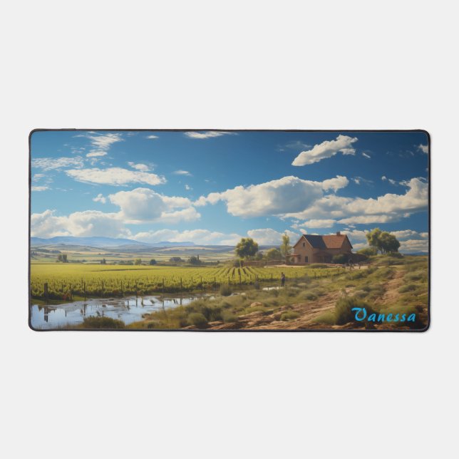 Personalized Vineyard Desk Mat (Front)