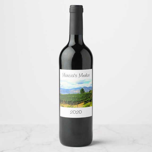 Personalized Vineyard Wine Label Design (Front)