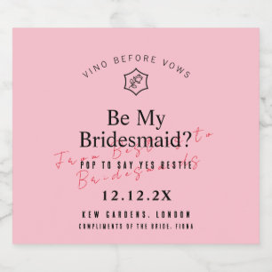 Personalized Vino Before Vows Rose Inspired Sparkling Wine Label