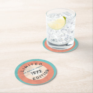 Personalized Vintage 19XX Limited Edition Round Paper Coaster
