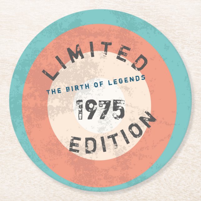 Personalized Vintage 19XX Limited Edition  Round Paper Coaster (Front)