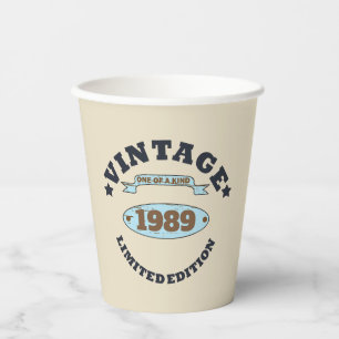 Personalized vintage 30th birthday gift paper cups