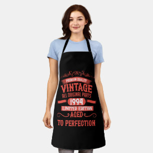 Personalized vintage 30th birthday gift red apron