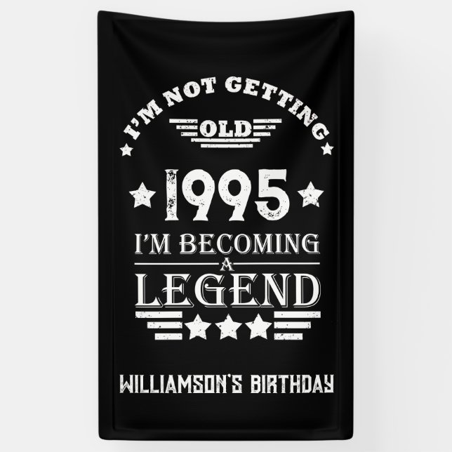 Personalized vintage 30th birthday gifts banner (Vertical)