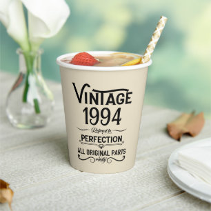 Personalized vintage 30th birthday gifts black paper cups