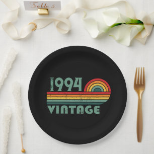 Personalized vintage 30th birthday gifts paper plate